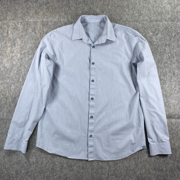 Lululemon Dress Shirt Men's Medium Light Blue Stretch Work Office Button Up - Picture 1 of 12